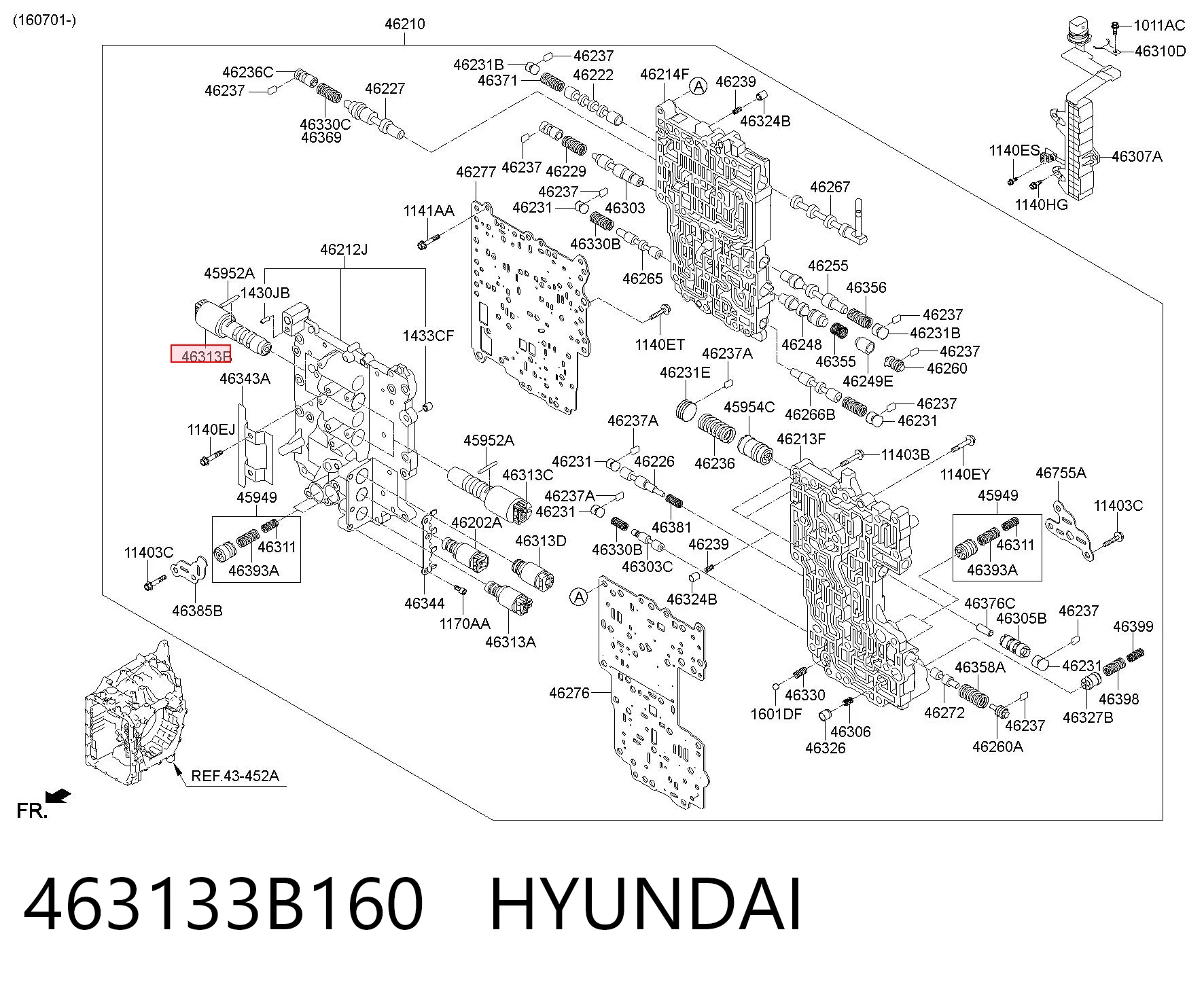 463133B160 Hyundai/Kia Solenoide de transmisión automática