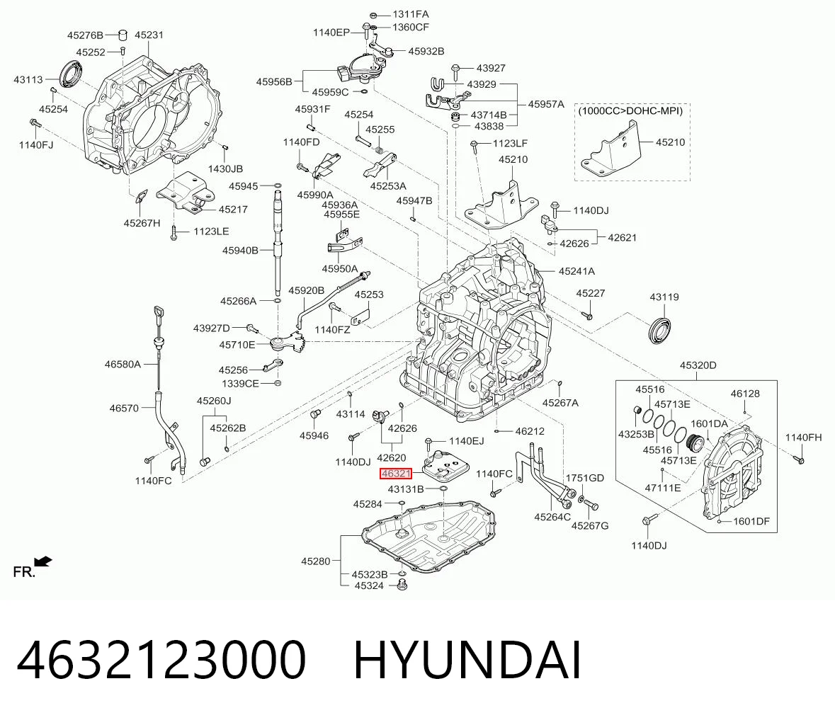 4632123000 Hyundai/Kia Filtro hidráulico transmisión automática