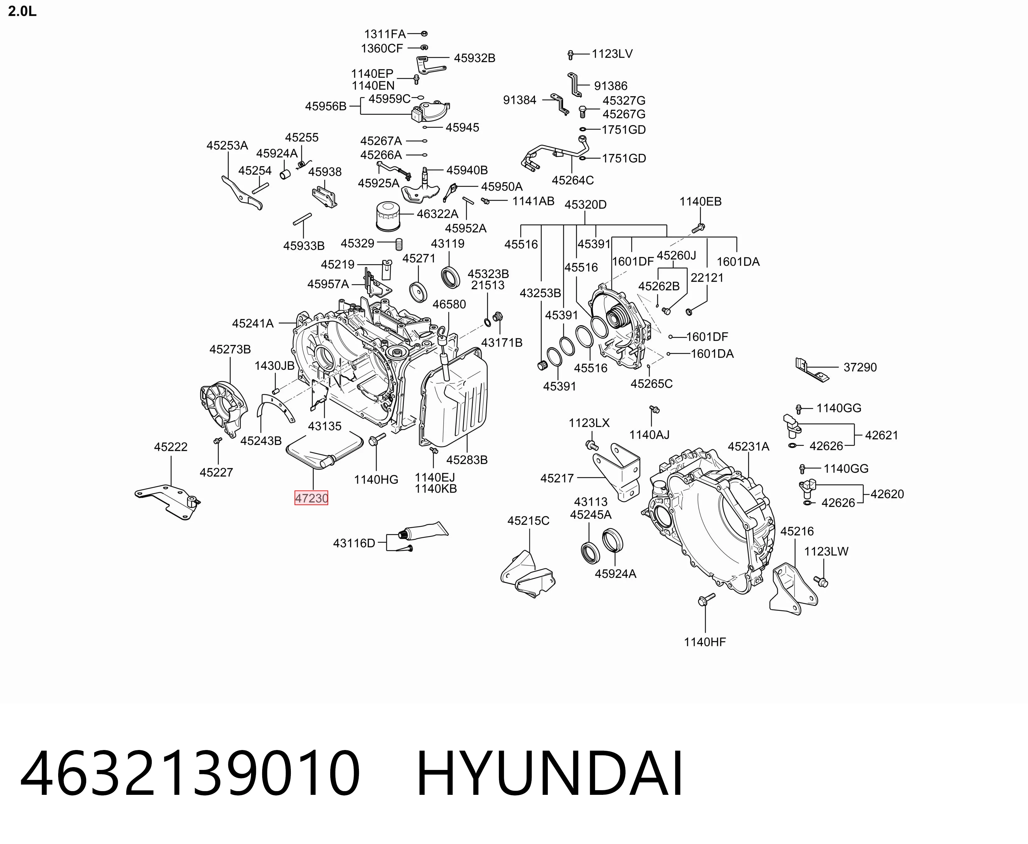 4632139010 Hyundai/Kia Filtro hidráulico transmisión automática