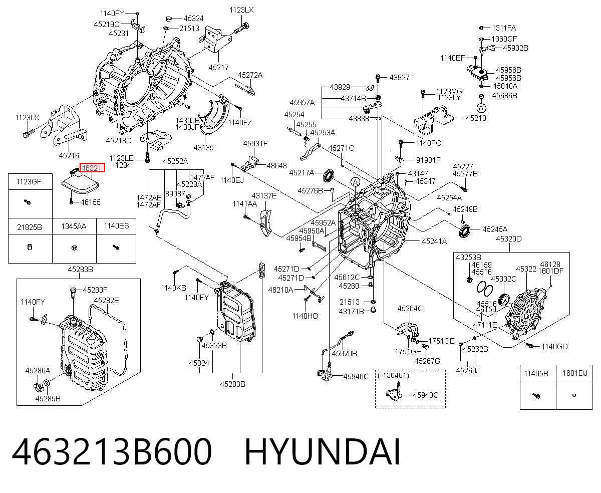 463213B600 Hyundai/Kia Filtro hidráulico transmisión automática