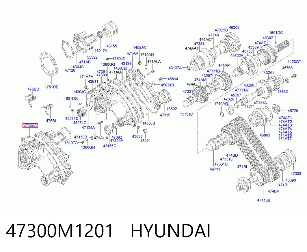 Caja de transferencia Hyundai Galloper  (1997-2003)