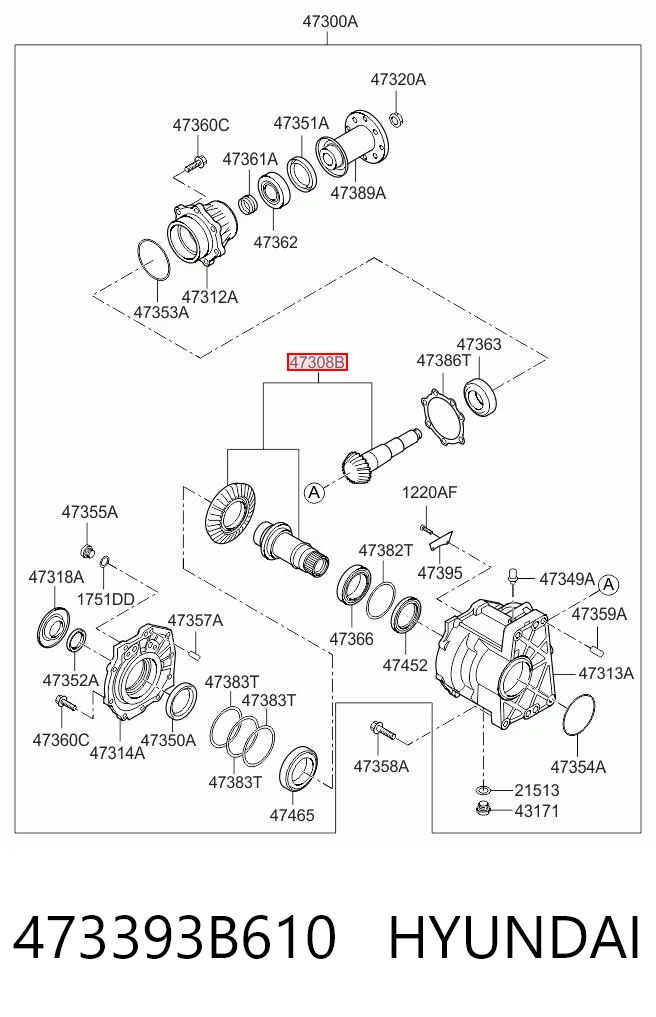 473393B610 Hyundai/Kia Corona y piñón del diferencial delantero