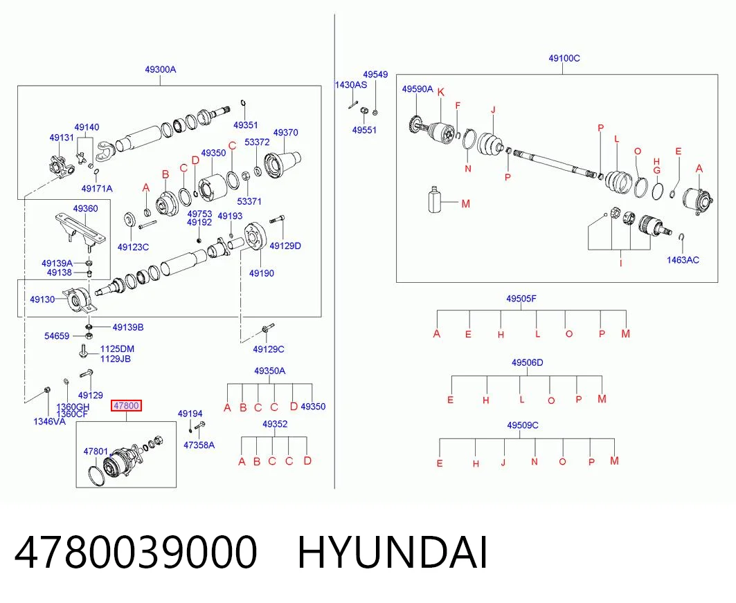 4780039000 Hyundai/Kia Acoplamiento viscoso del cardán