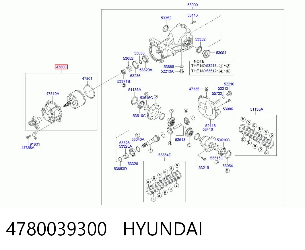 4780039300 Hyundai/Kia Acoplamiento del eje trasero