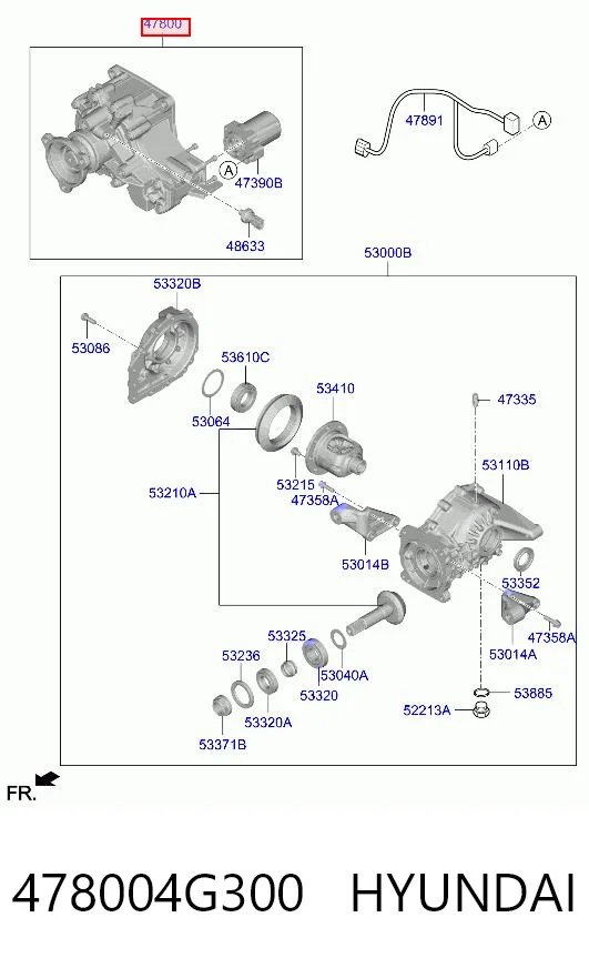 478004G300 Hyundai/Kia Acoplamiento viscoso del cardán