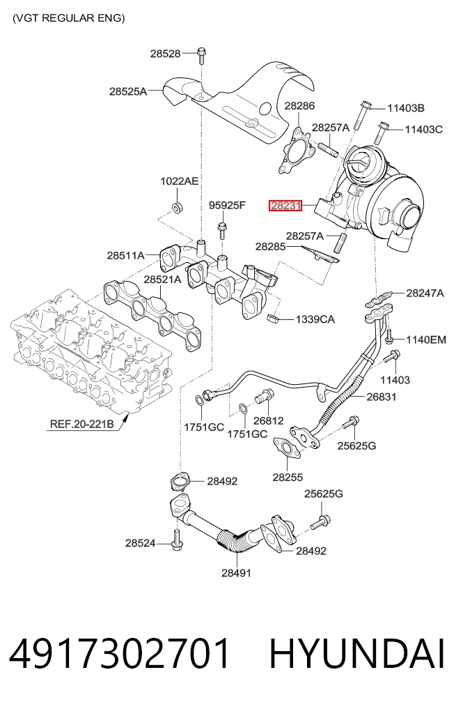 Turbocompresor Hyundai I30 hatchback (PD) (2016 - 2026) precio, desde 187,31 EUR