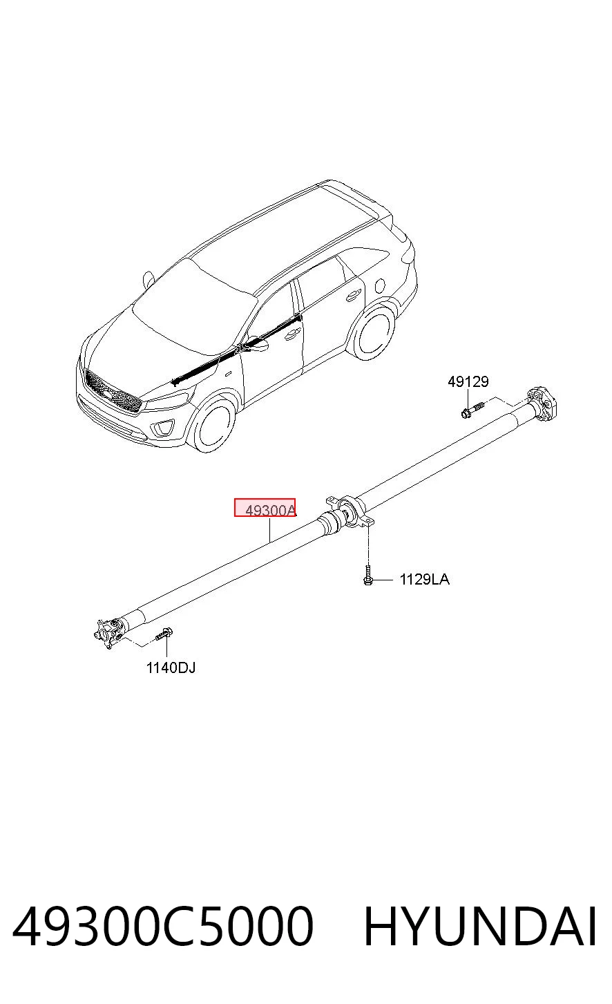 49300C5000 Hyundai/Kia Árbol cardán trasero completo