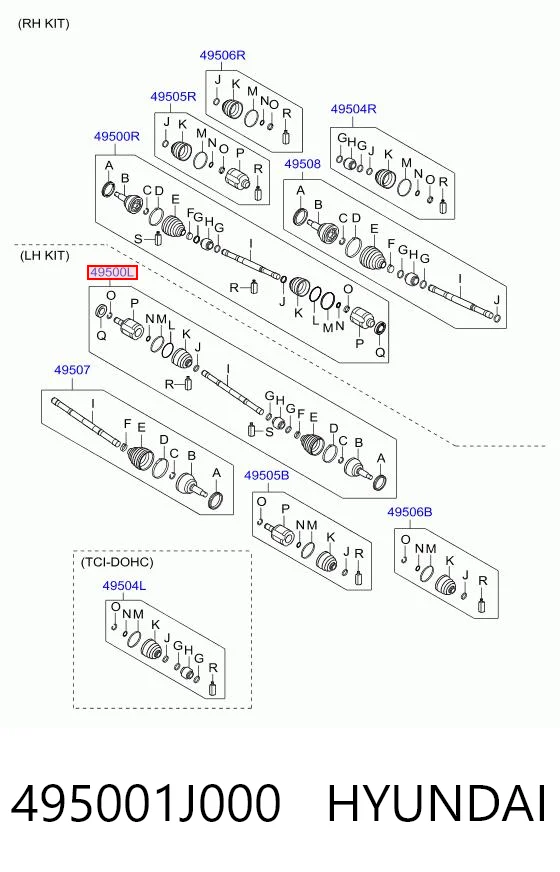 Junta homocinética para Hyundai I20 I PB