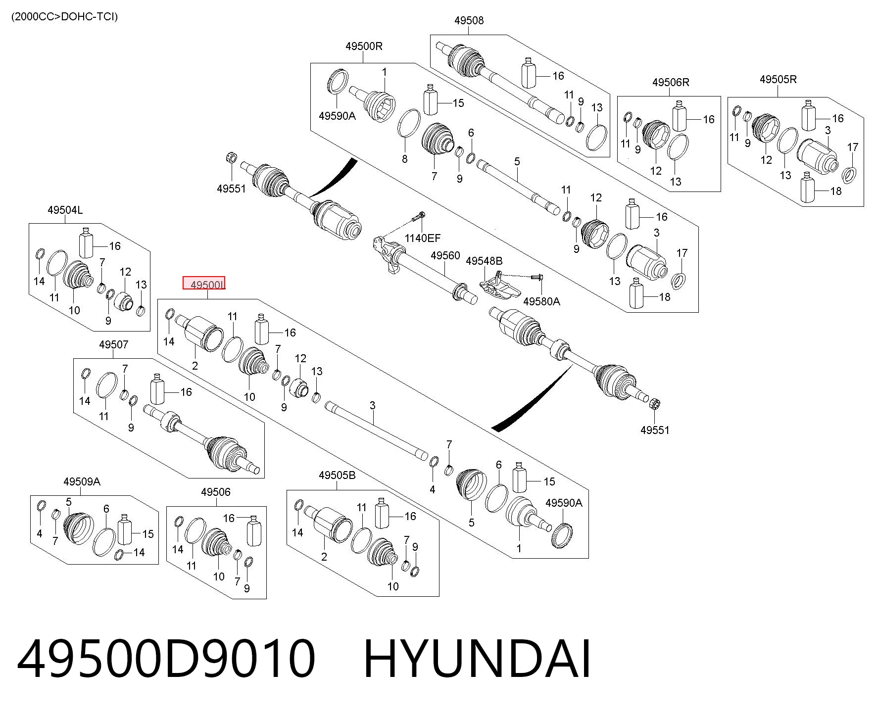 49500D9010 Hyundai/Kia