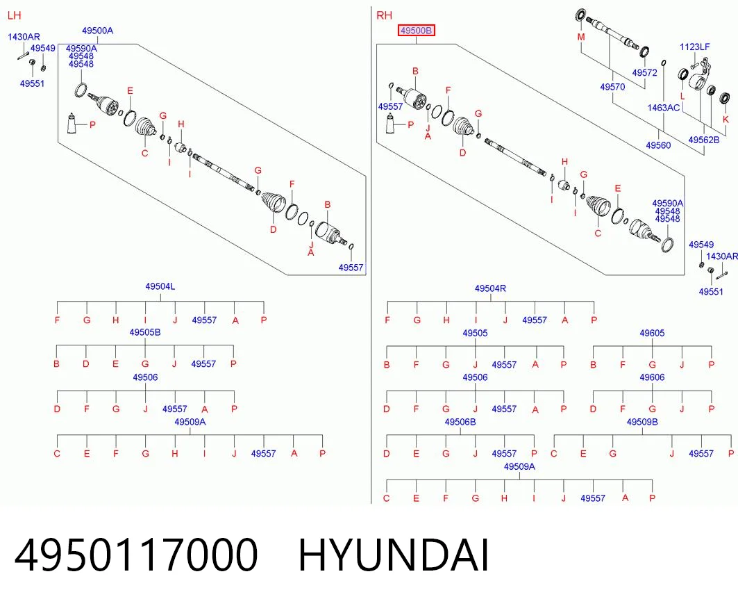 Junta homocinética exterior delantera para Hyundai Matrix  (FC)