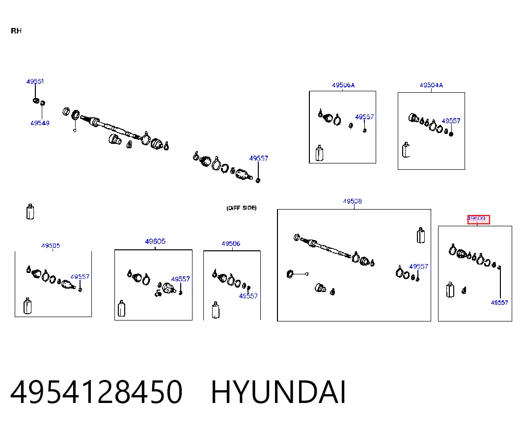 Fuelle exterior del palier delantero 4954128450 HYUNDAI
