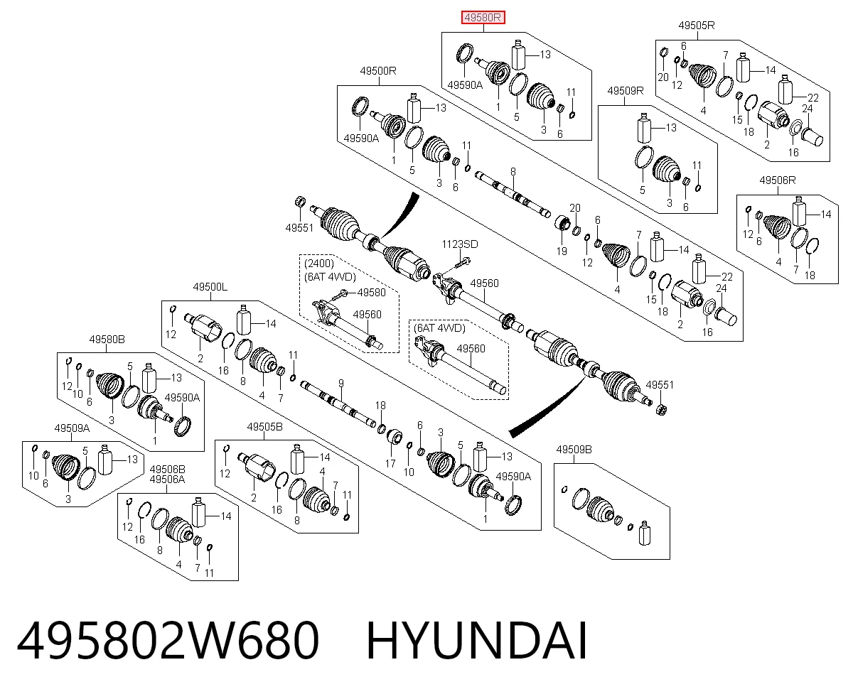 495802W680 Hyundai/Kia