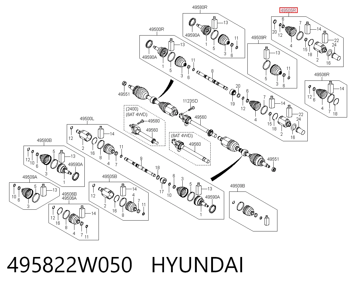 495822W050 Hyundai/Kia