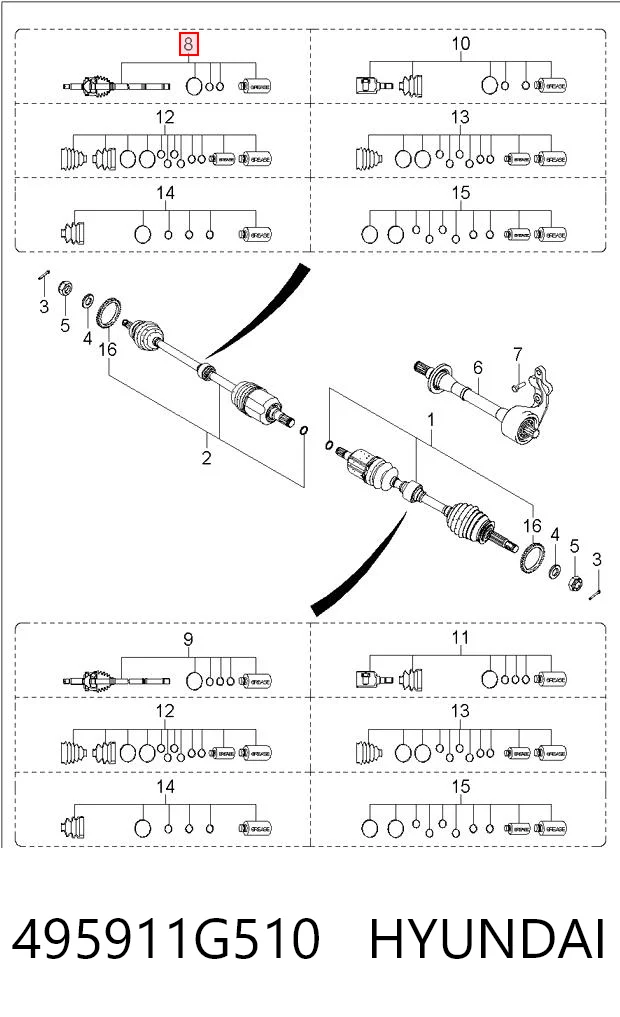 Junta homocinética exterior delantera para KIA Rio II (JB)
