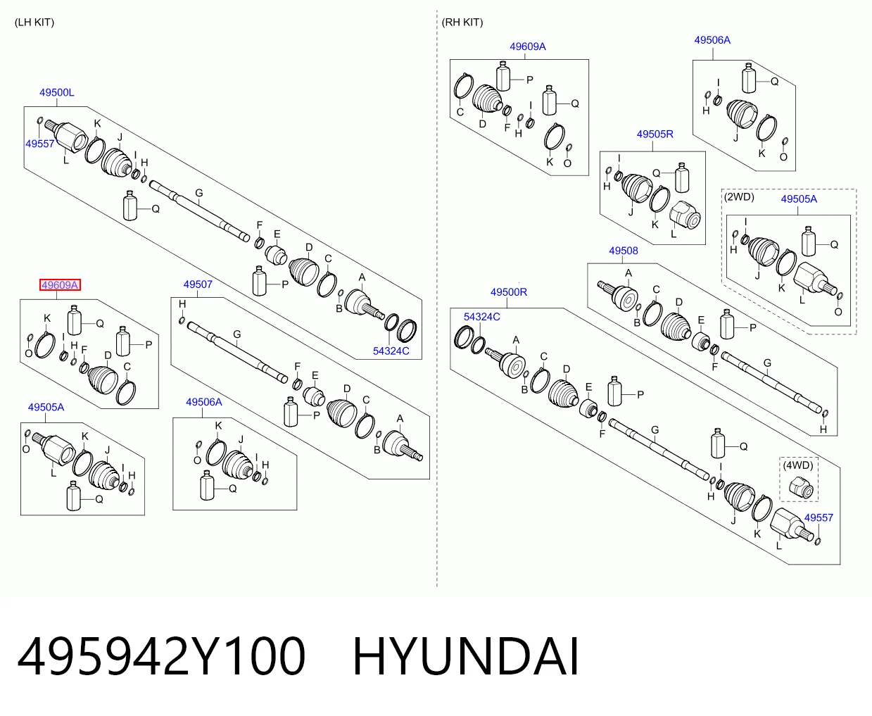 Fuelle transmisión delantero exterior Hyundai Tucson  (2010-2015)