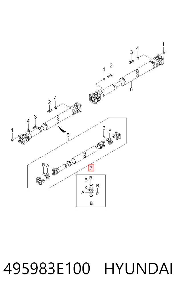 495983E100 Hyundai/Kia Cruceta transmision