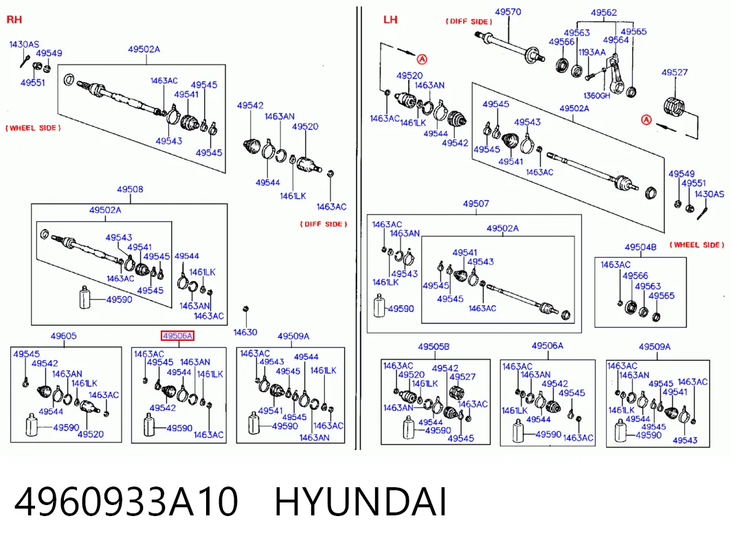  Fuelle de palier delantero exterior Hyundai Sonata 2