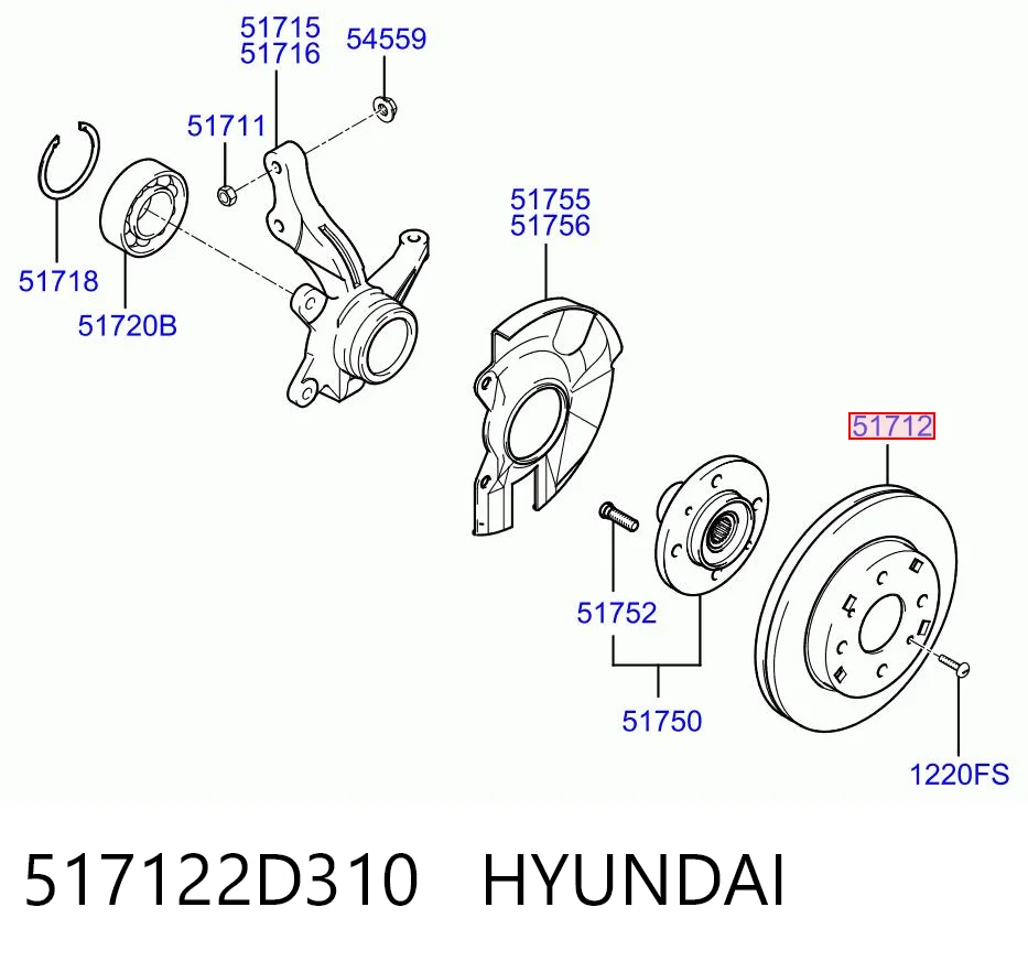 517122D310 Hyundai/Kia Discos