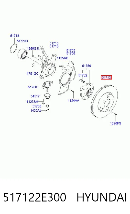 517122E300 Hyundai/Kia Discos