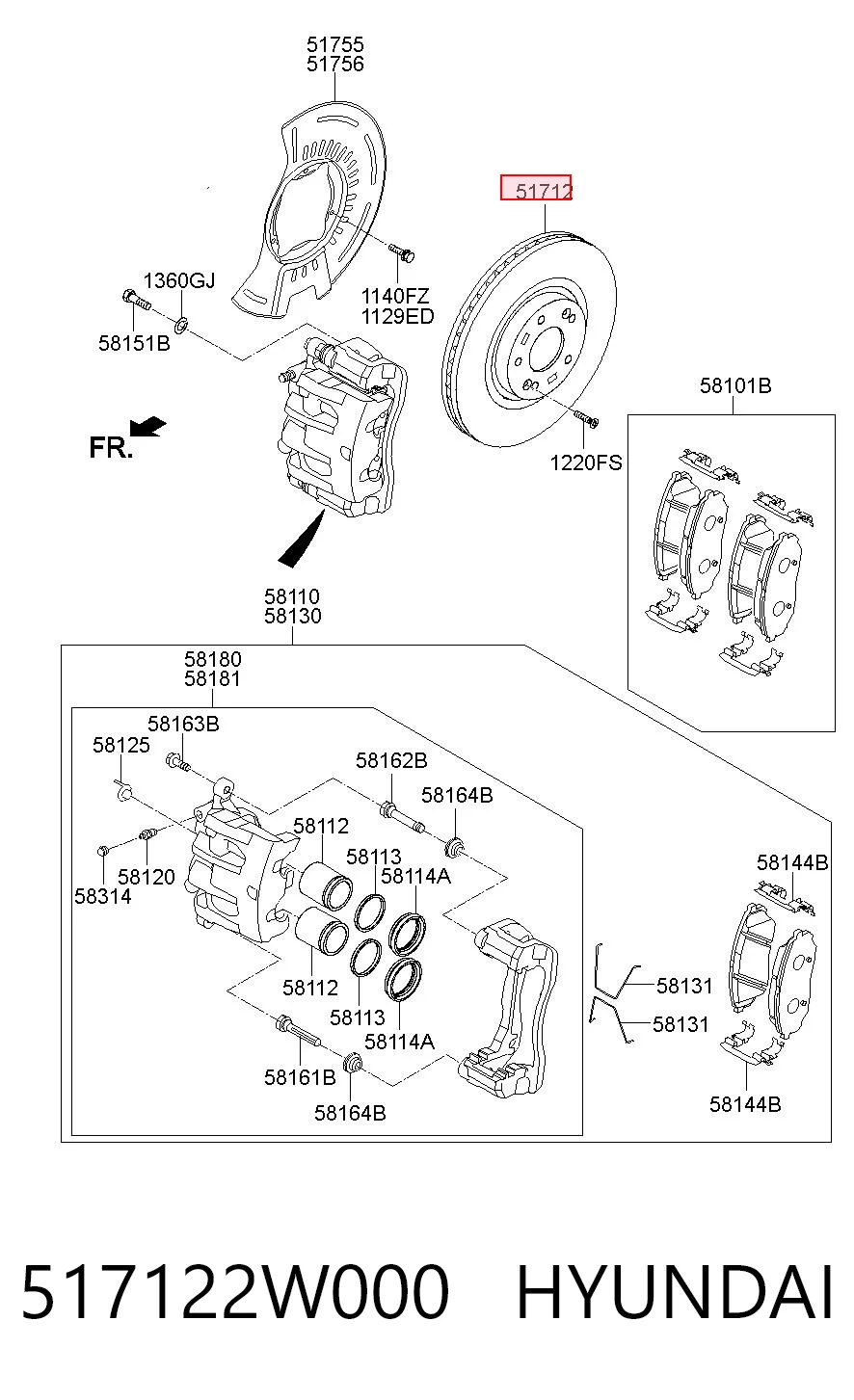 517122W000 Hyundai/Kia Discos
