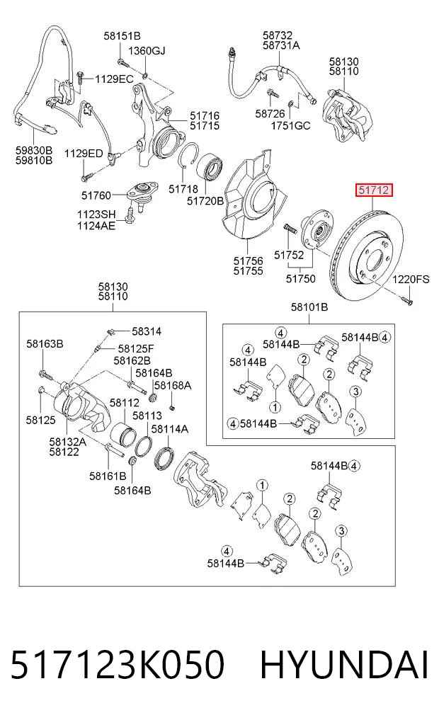 517123K050 Hyundai/Kia Discos