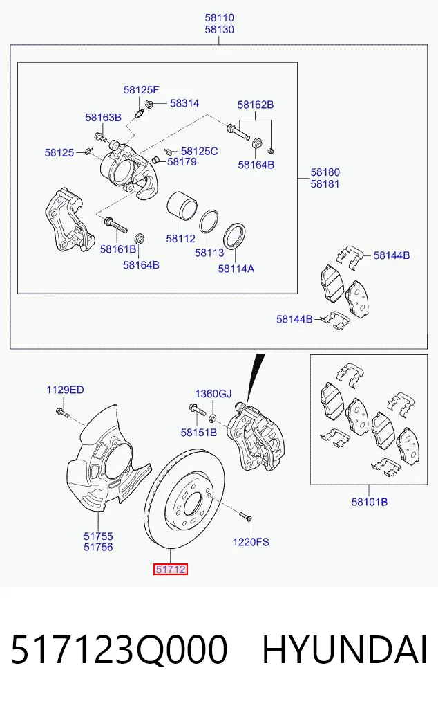 517123Q000 Hyundai/Kia Discos