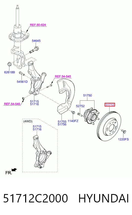 51712C2000 Hyundai/Kia Discos
