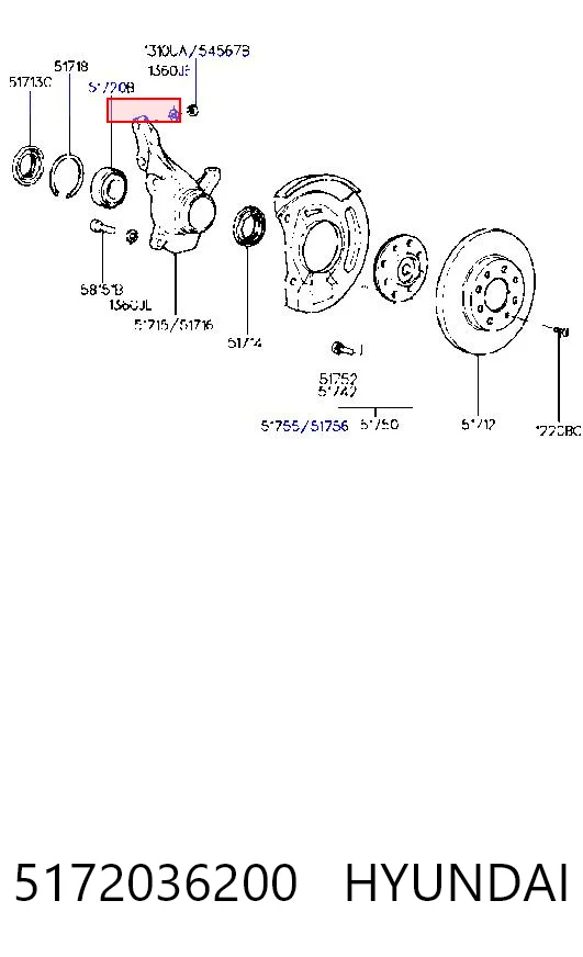 Rodamiento de rueda delantero para Hyundai Sonata II (Y-2)
