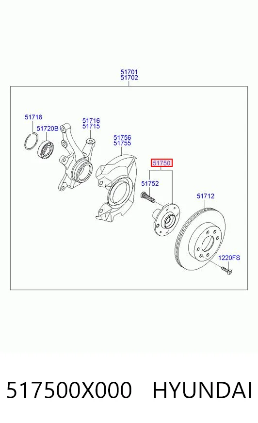 Buje de rueda delantero para KIA Picanto BA