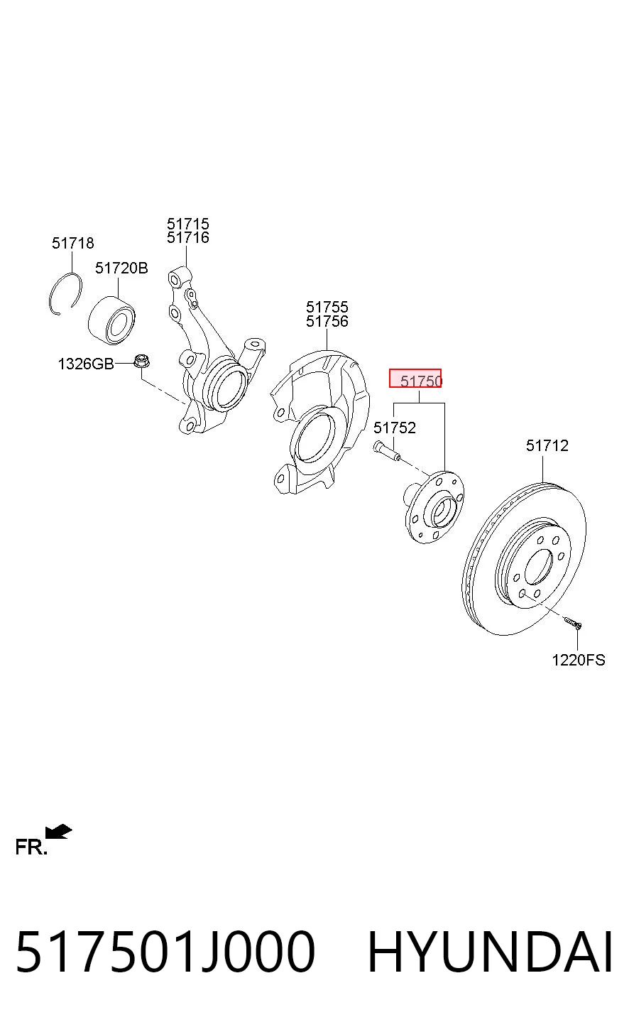 517501J000 Hyundai/Kia Cubo delantero