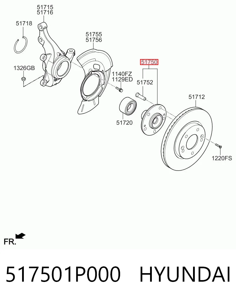 517501P000 Hyundai/Kia Cubo delantero