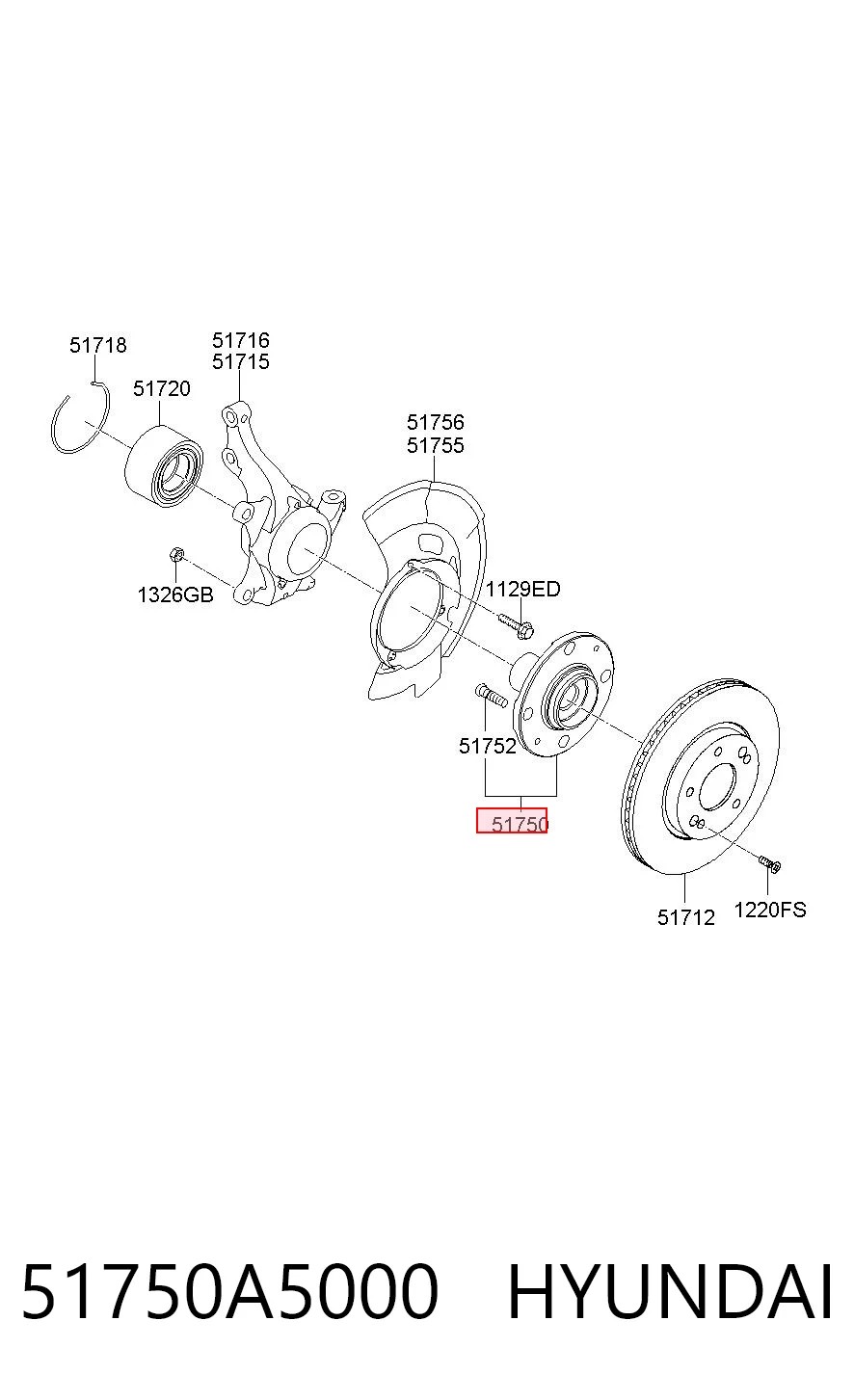 51750A5000 Hyundai/Kia Cubo delantero