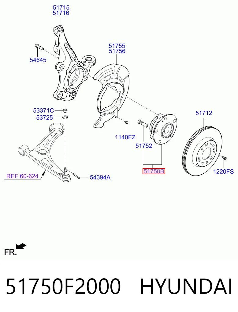 51750F2000 Hyundai/Kia Cubo delantero