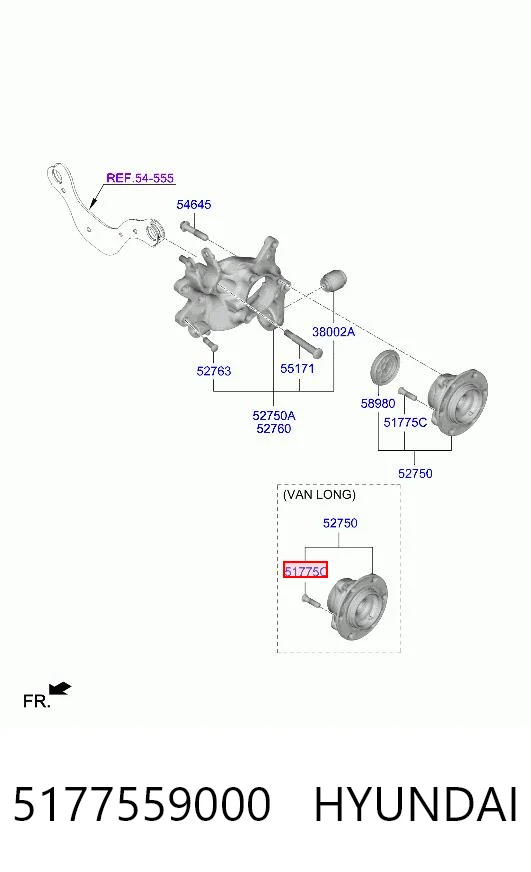 5177559000 Hyundai/Kia Espárrago de rueda delantero