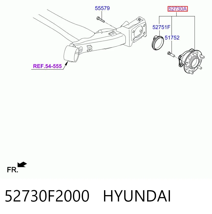 52730F2000 Hyundai/Kia Buje de rueda trasero