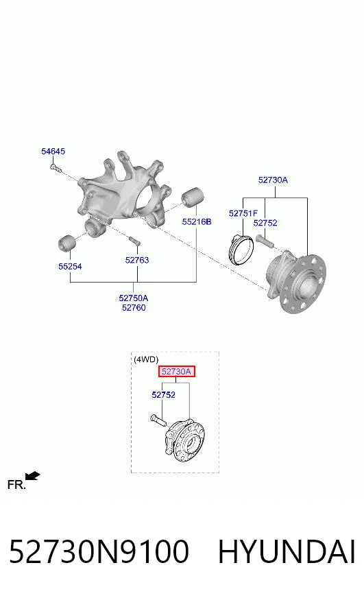 Buje de rueda trasero para Hyundai Tucson IV NX4E