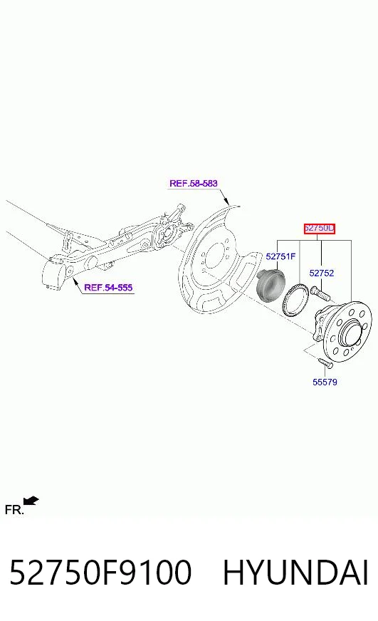52750F9100 Hyundai/Kia Buje de rueda trasero