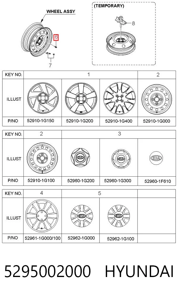  Tuercas de rueda Hyundai Accent 4