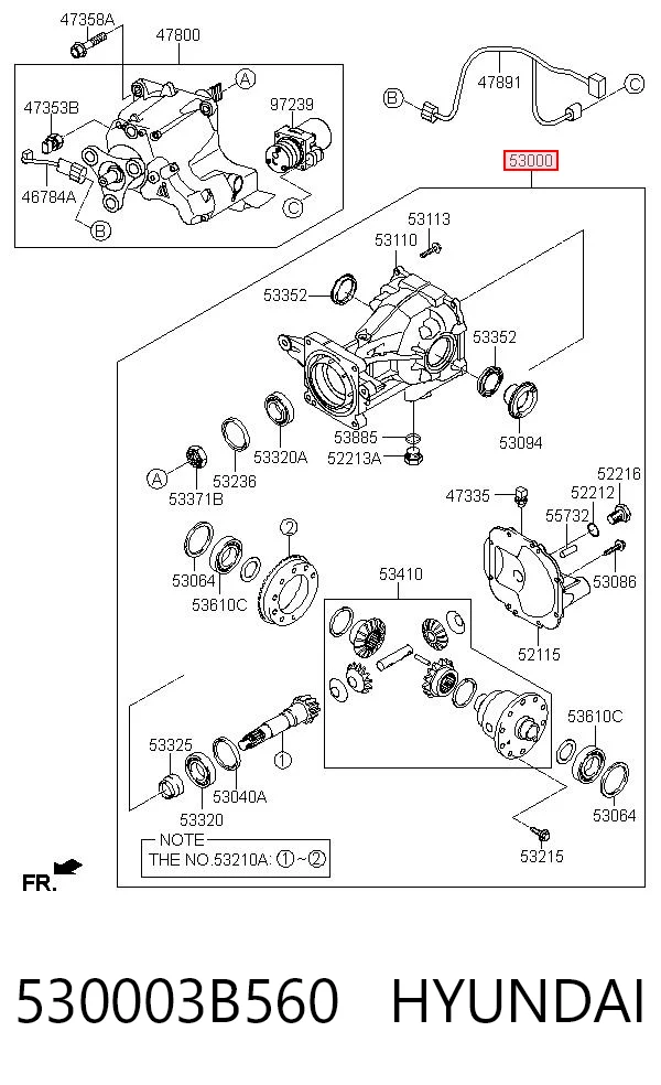 530003B560 Hyundai/Kia Diferencial trasero