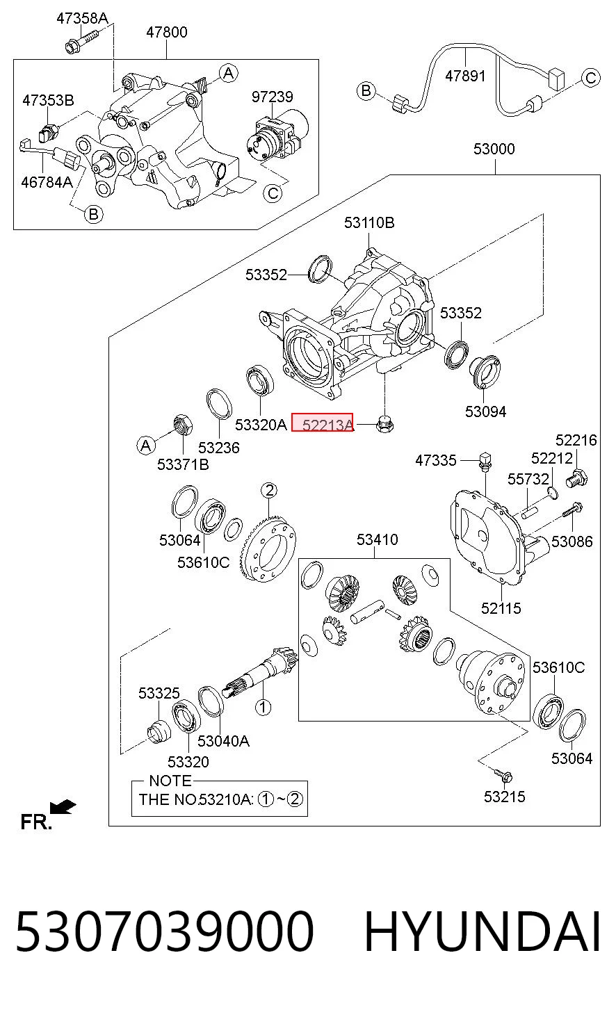 5307039000 Hyundai/Kia Tapón de llenado del eje trasero/delantero
