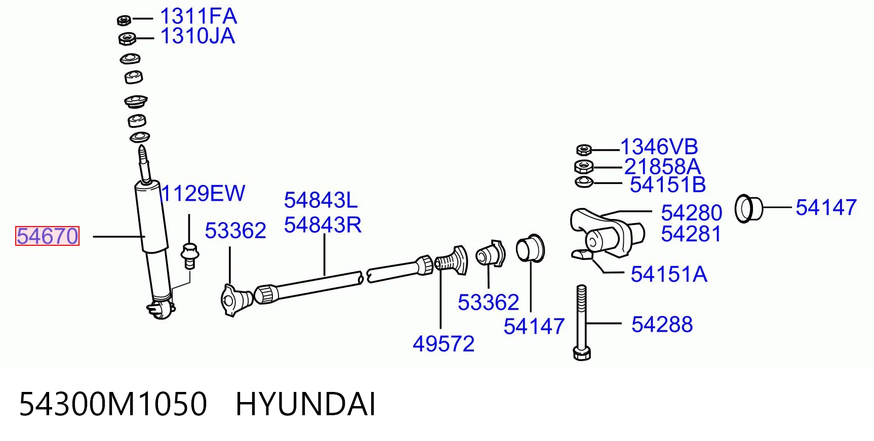 Amortiguador delantero 54300M1050 HYUNDAI