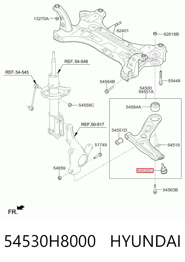 Rótula inferior de suspensión para KIA Rio FB, SC