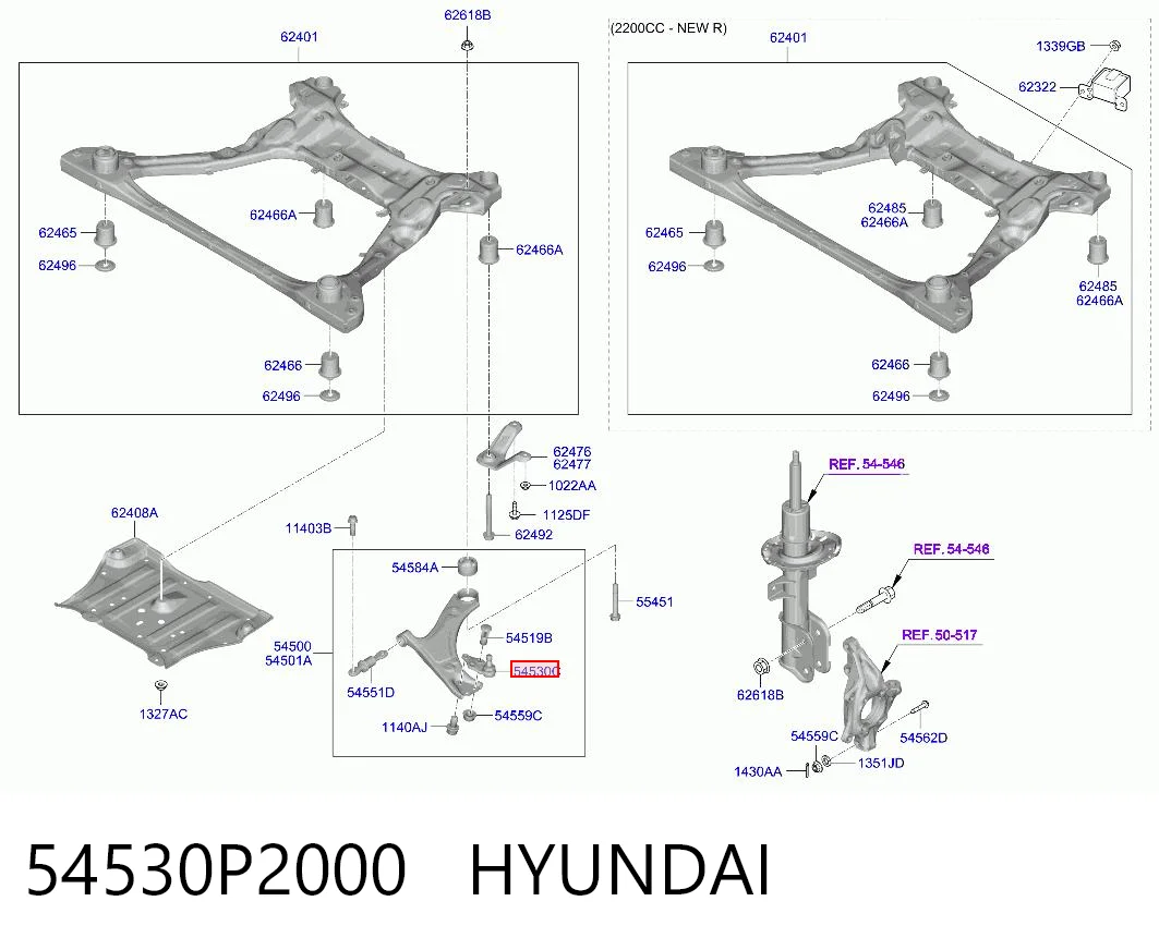 54530P2000 Hyundai/Kia Rótula inferior de suspensión
