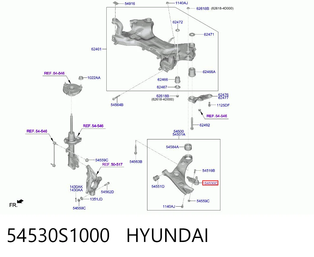 54530S1000 Hyundai/Kia Rótula inferior de suspensión