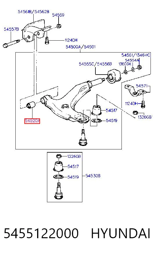 Silentblock suspension Accent  sedán (1994-2001) original desde 7,85 €