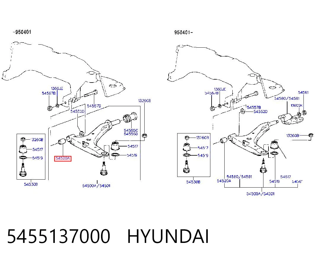 Comprar Buje delantero inferior del brazo de suspensión Hyundai Sonata III Y-3 a bajo precio