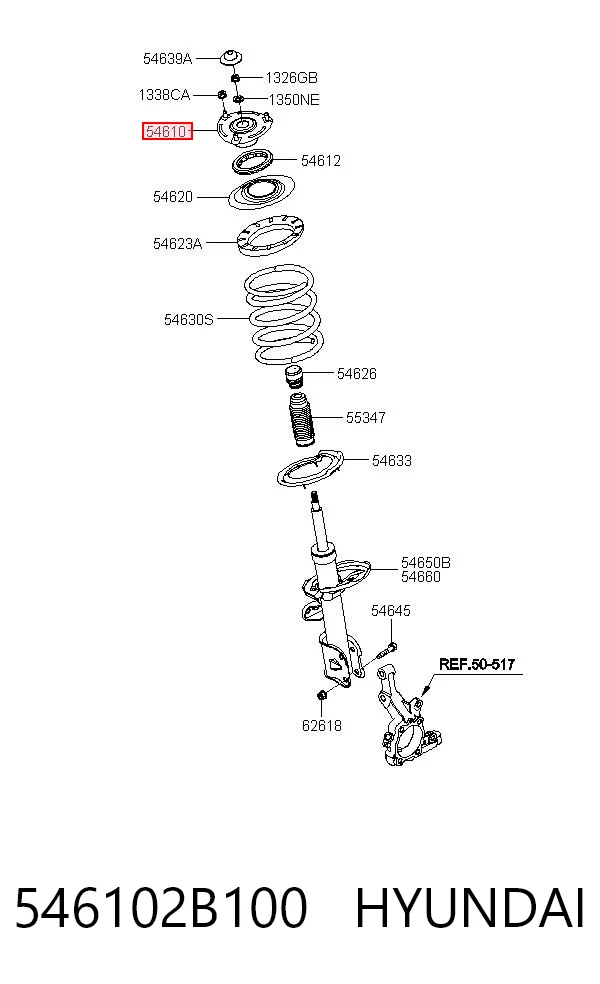 546102B100 Hyundai/Kia Soporte del amortiguador delantero