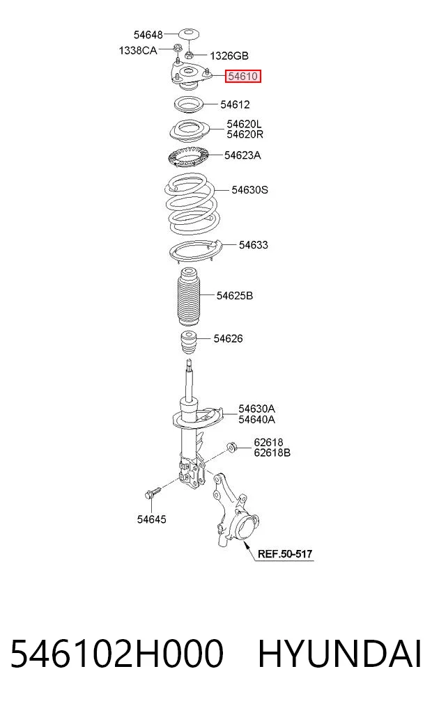 546102H000 Hyundai/Kia Soporte del amortiguador delantero