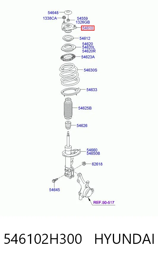 546102H300 Hyundai/Kia Soporte del amortiguador delantero