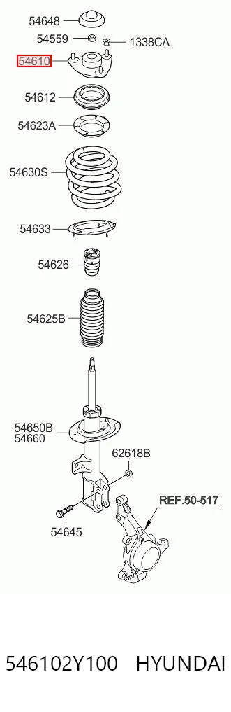 546102Y100 Hyundai/Kia Soporte del amortiguador delantero